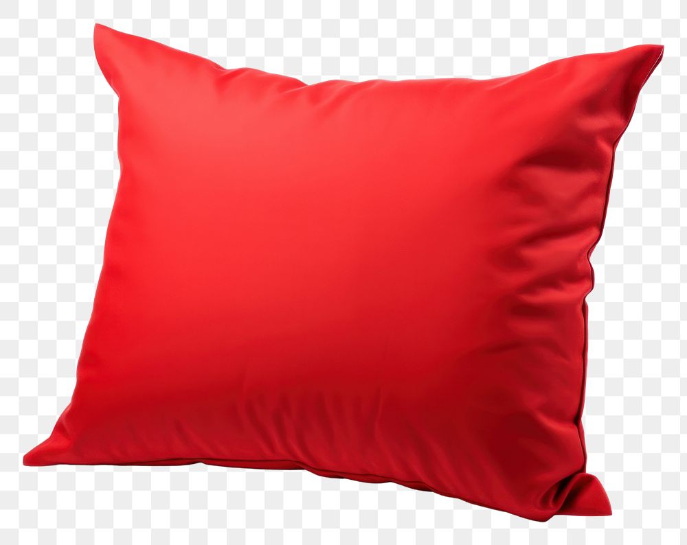 PNG  Red pillow cushion white background simplicity.
