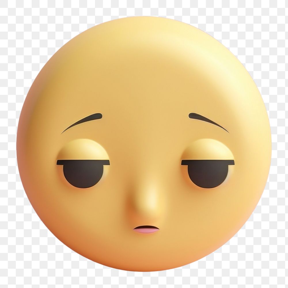 PNG  Sad emoji icon face toy anthropomorphic representation.