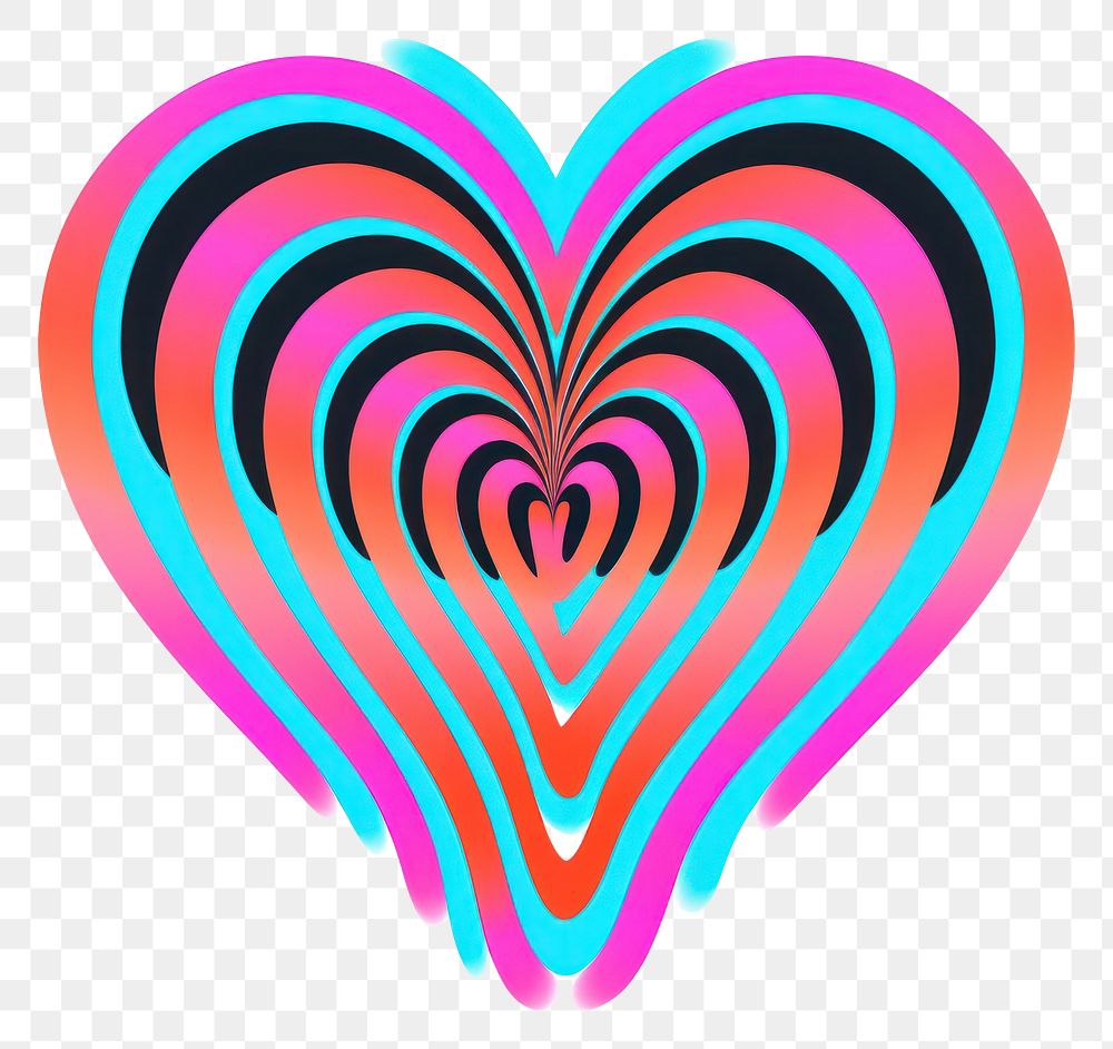 PNG  Heart abstract pattern spiral.