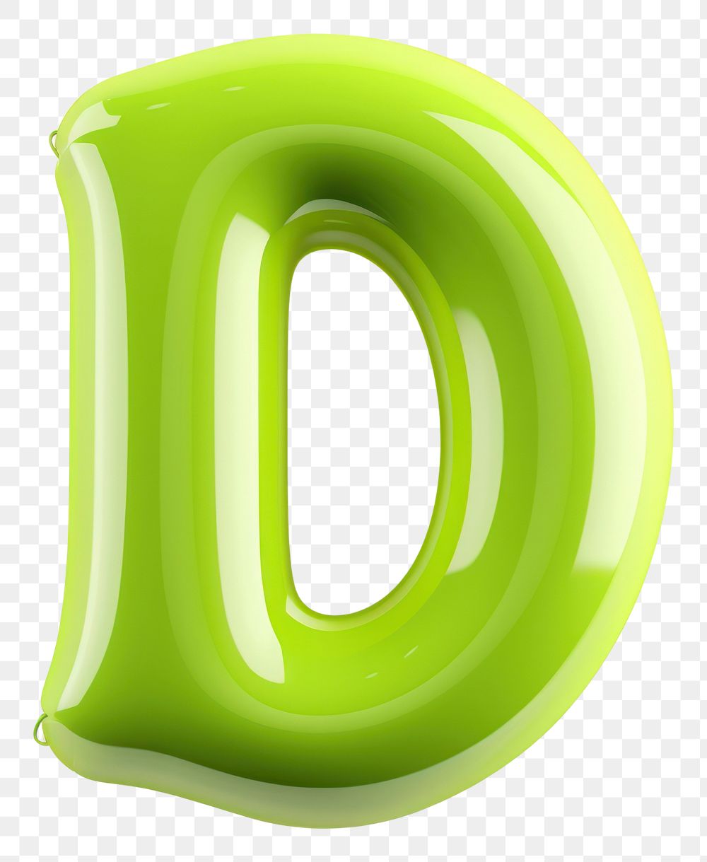 PNG Letter D number green white background.