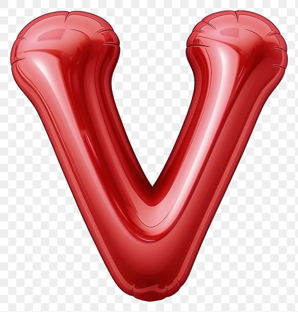 PNG Letter V balloon white background heart.