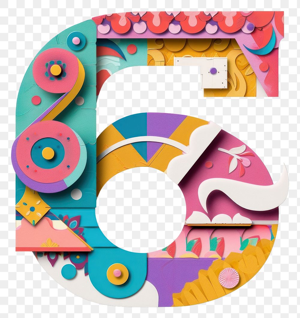 PNG Letter 6 alphabet number shape.