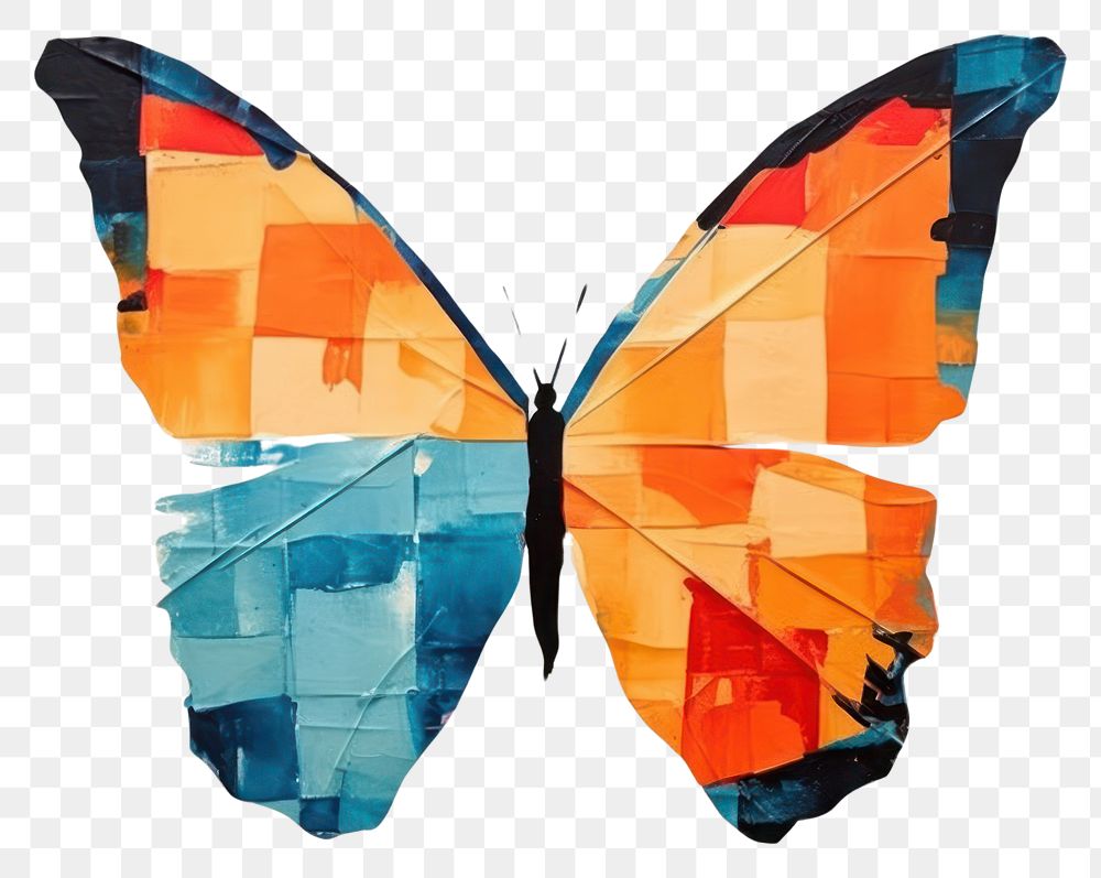 PNG Abstract butterfly art painting insect.
