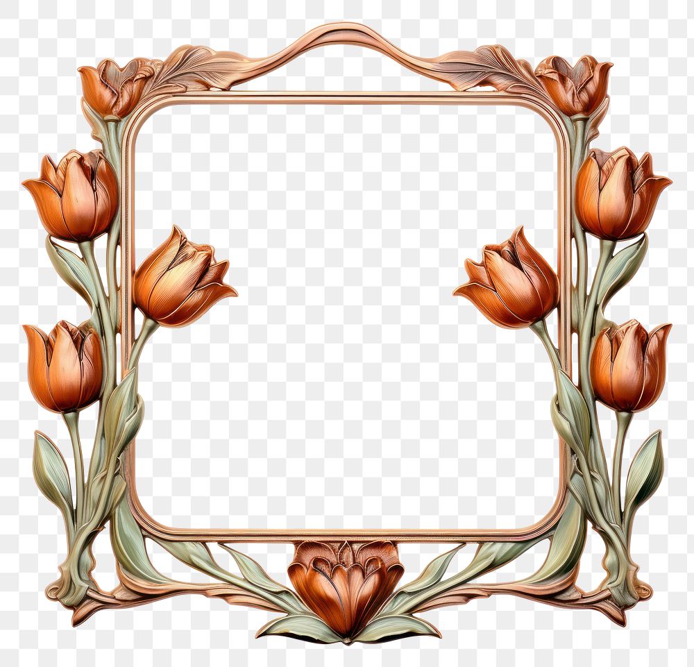 PNG Fragility pattern flower mirror.