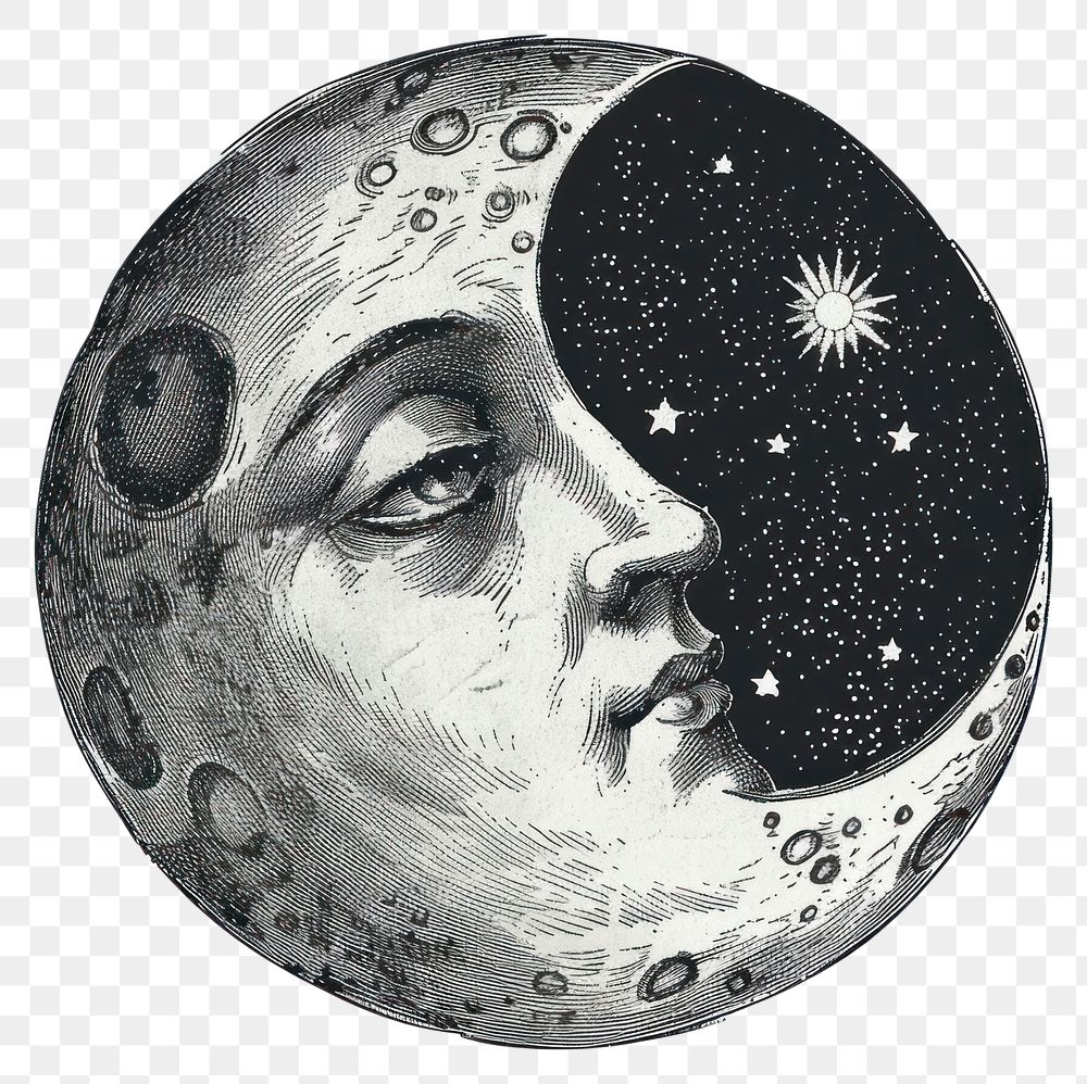 PNG Moon phase astronomy drawing sketch