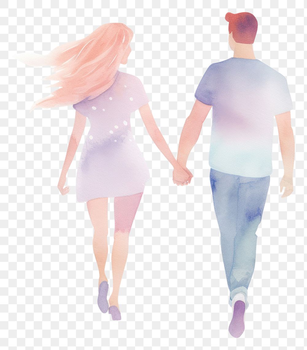 PNG  Couple walking holding hands adult togetherness friendship