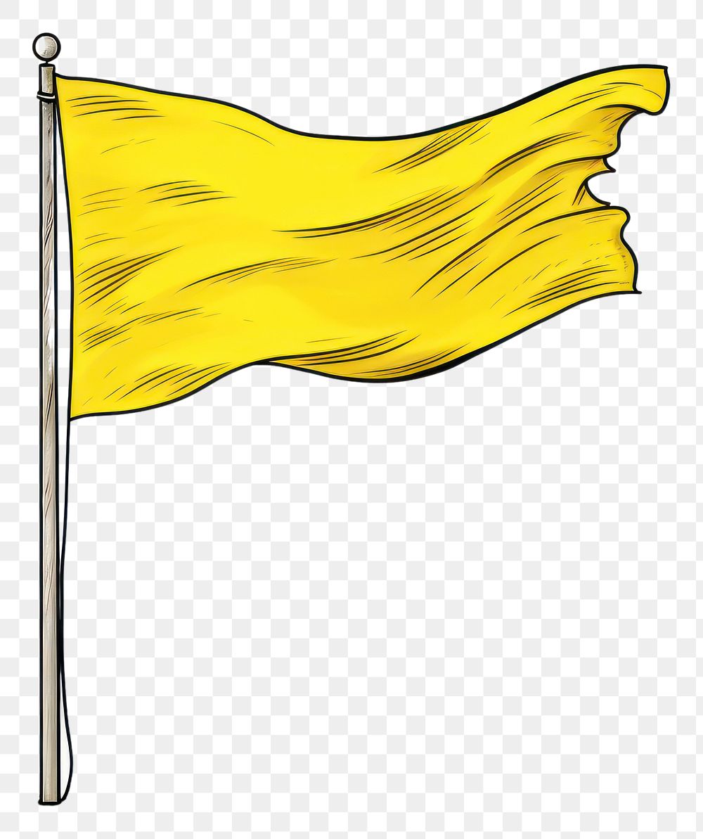 PNG Yellow flag line white background patriotism.