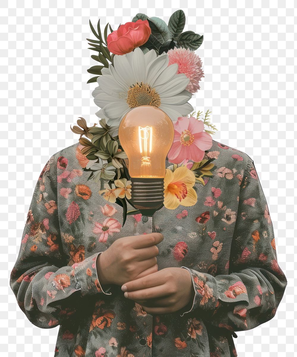 PNG  Person holding light bulb flower lightbulb plant.