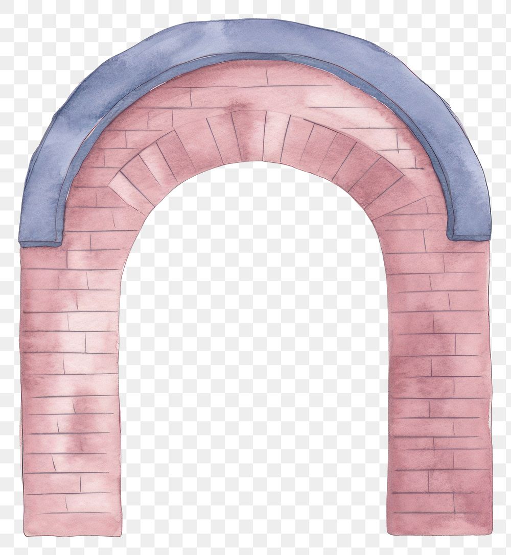 PNG Arch Digital paint architecture brick white background.