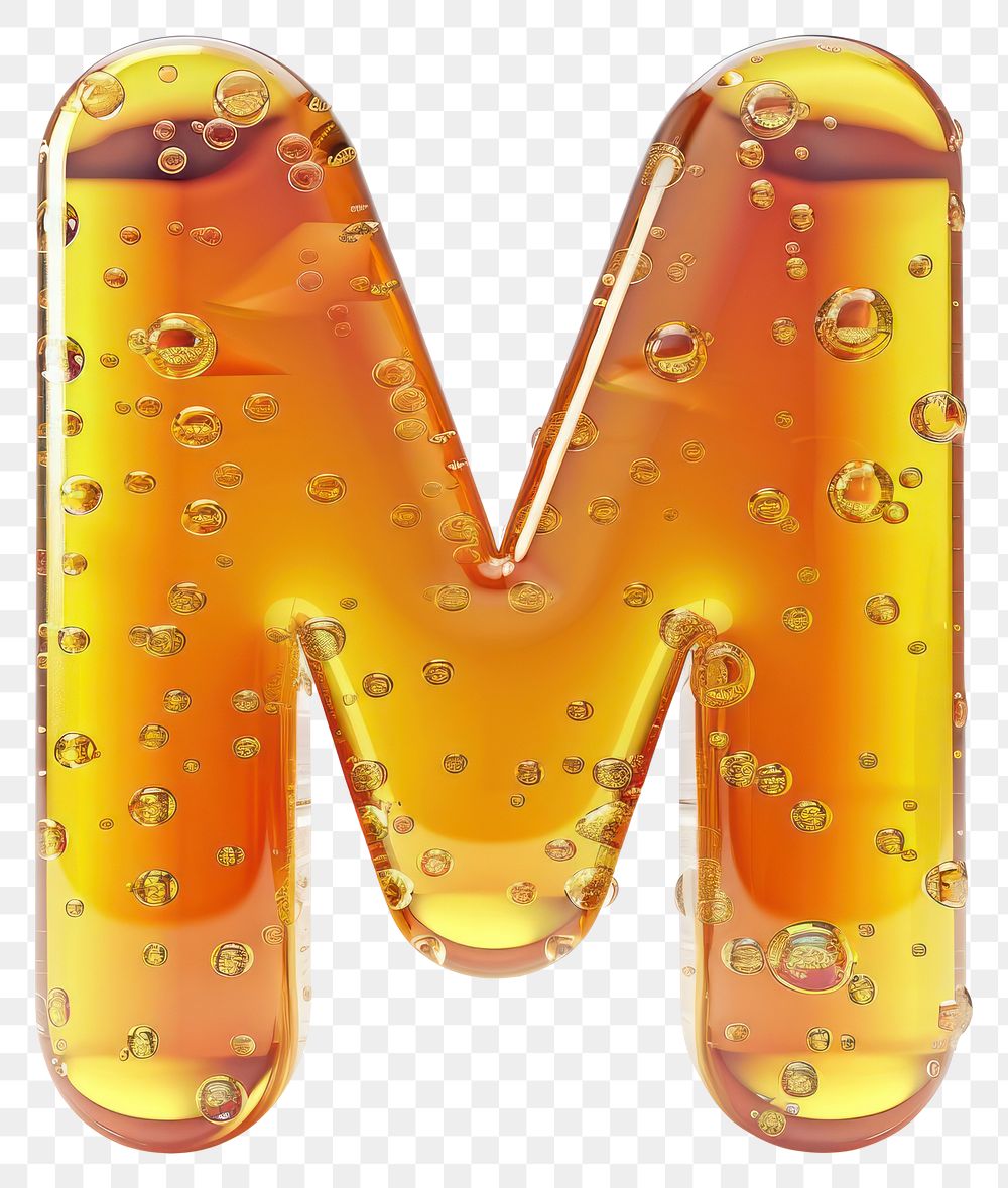 Letter M yellow number text.