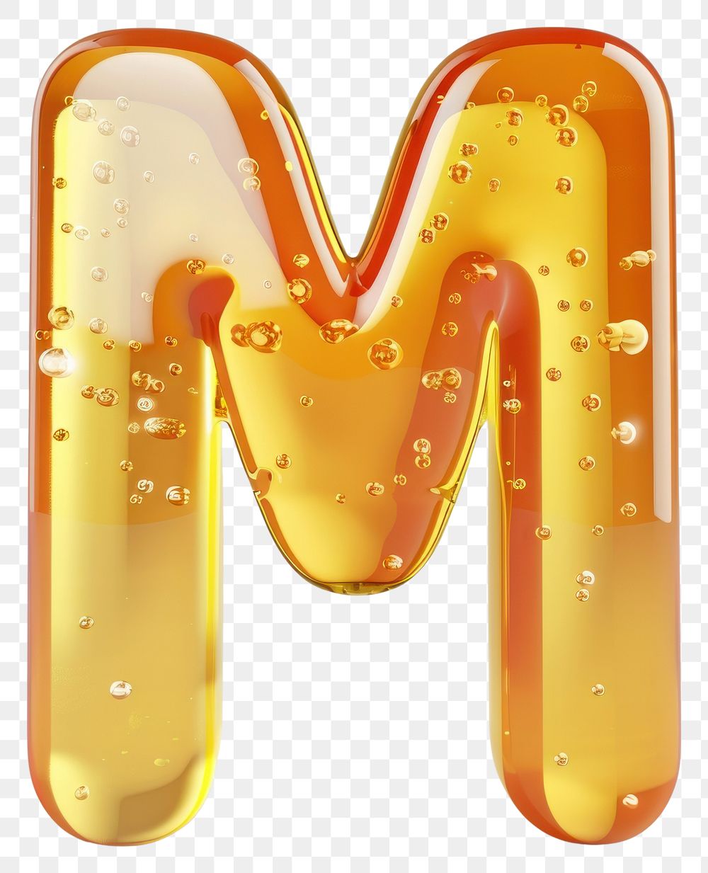 Letter M yellow number symbol.