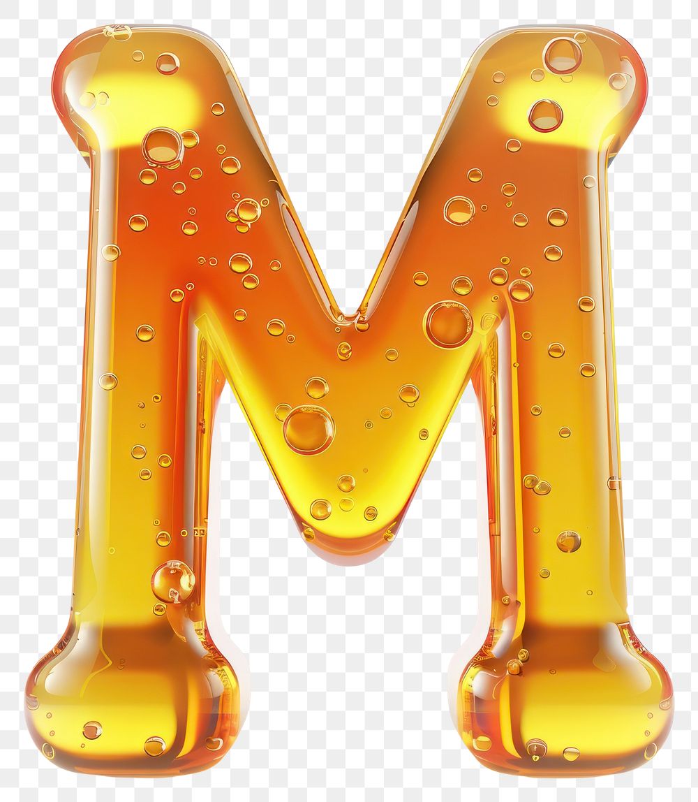 Letter M alphabet yellow honey.