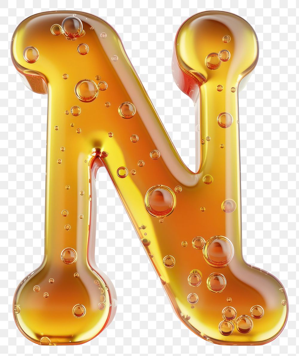 Letter N number yellow symbol.