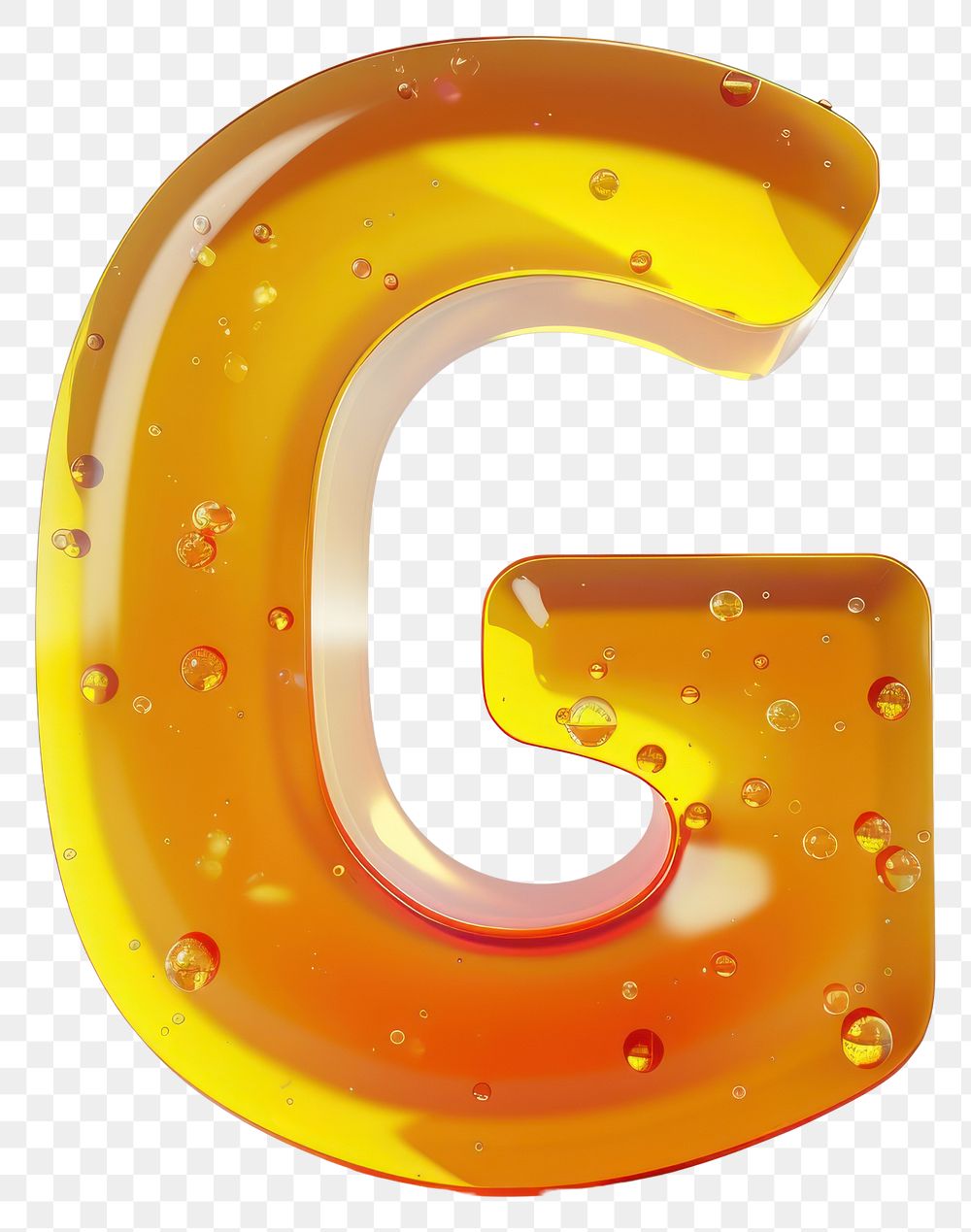 Letter G yellow number symbol.