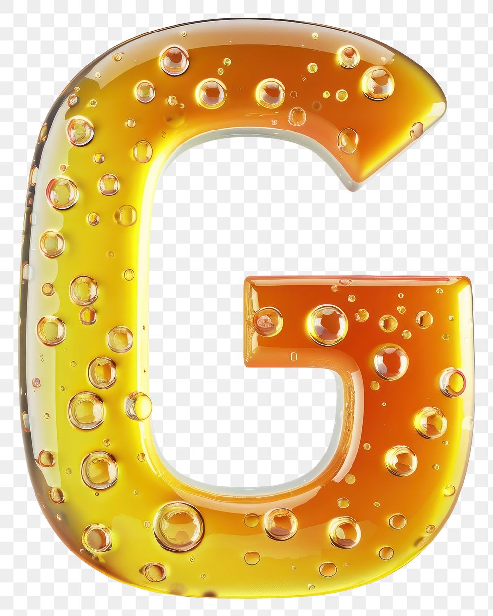 Letter G number bubble yellow.