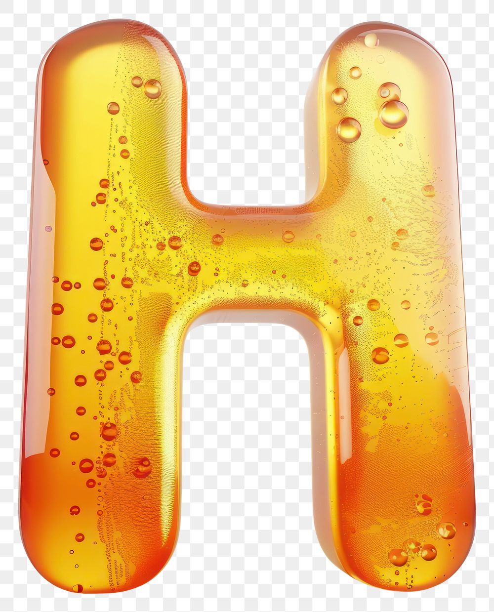Letter H yellow symbol white background.