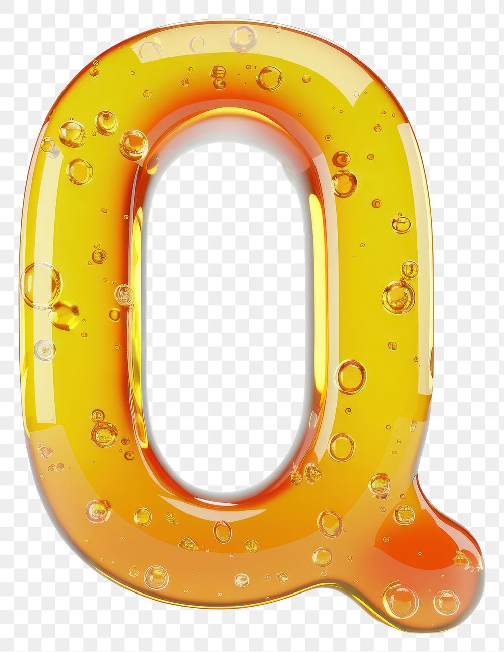 Letter Q yellow number symbol.