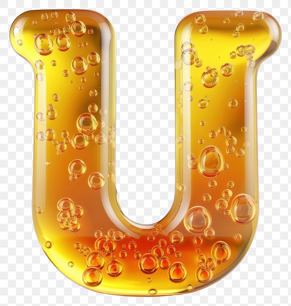 Letter U bubble yellow number.