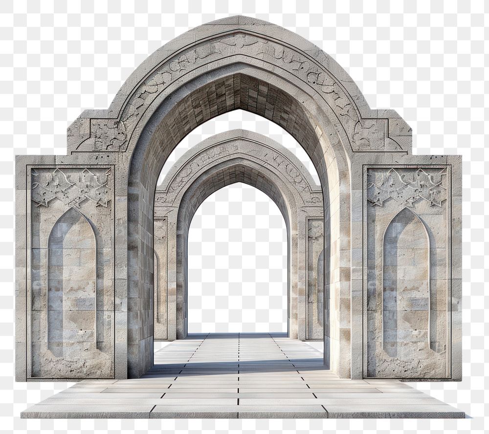 PNG Architecture photo of arch gate white background spirituality.