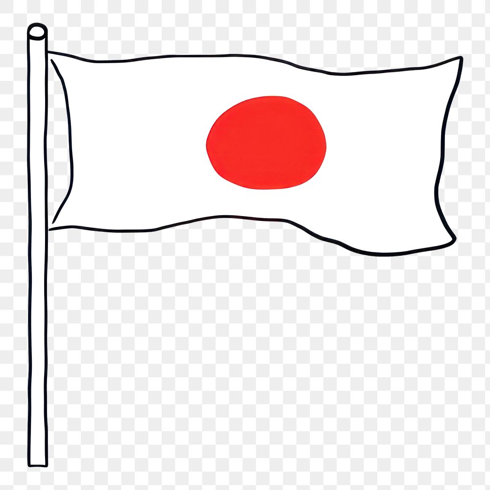 PNG Japan flag line white background patriotism.