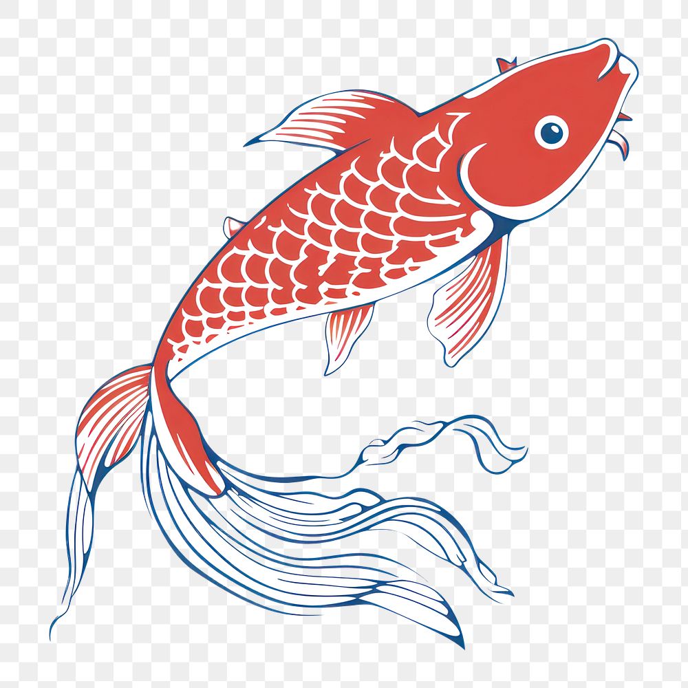 PNG Koi fish flag animal sketch carp.