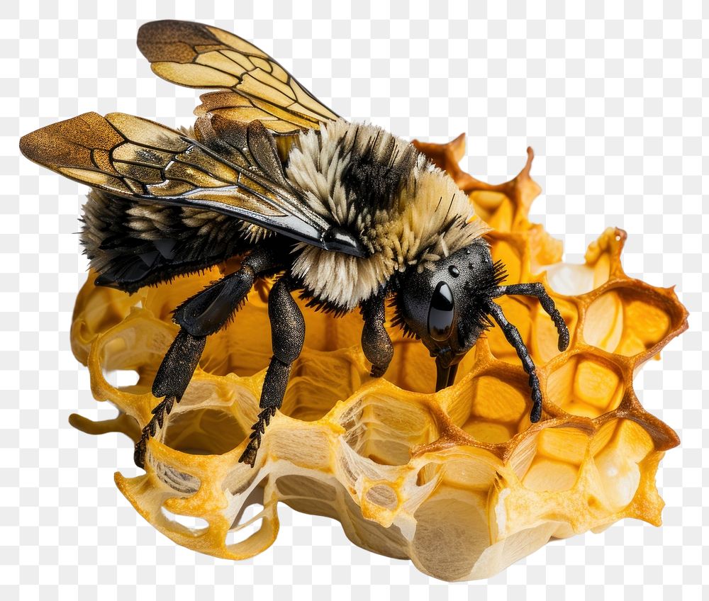 PNG Bee with honey comb animal insect hornet.