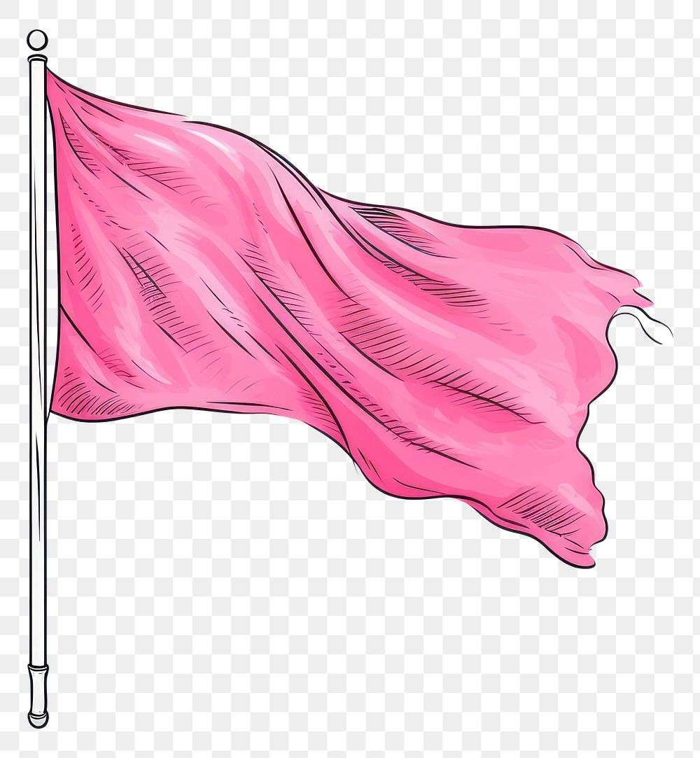 PNG Pink flag sketch petal line.