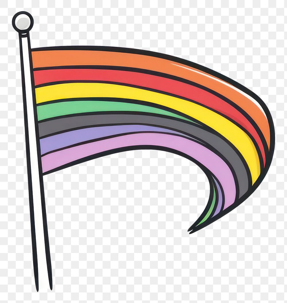 PNG Pride flag doodle sketch drawing.