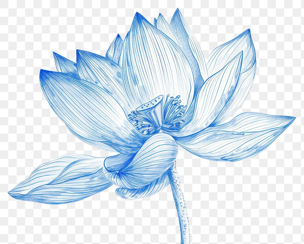 PNG Vintage drawing Lotus flower sketch petal.