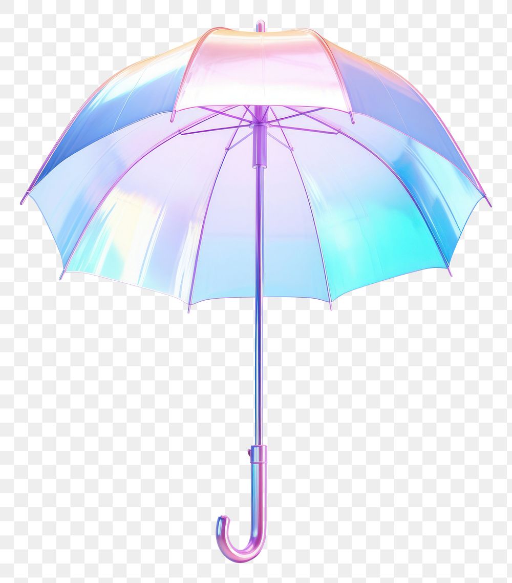 PNG 3d render umbrella holographic white background protection sheltering.