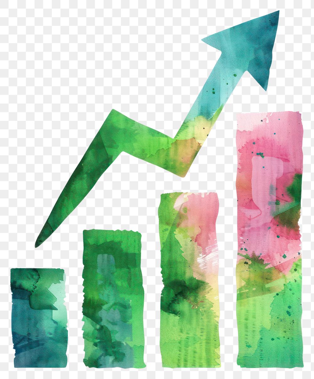 PNG Stock growth symbol art watercolor paint.