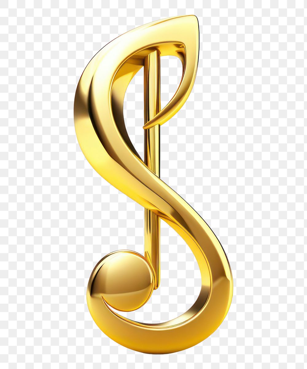 PNG Music note symbol icon element jewelry shiny gold.