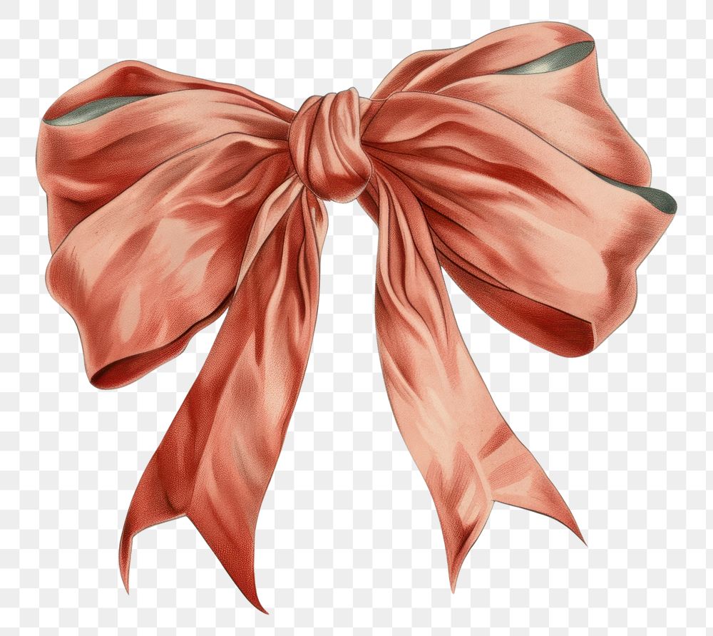 PNG Vintage illustration of ribbon bow art paper accessories.