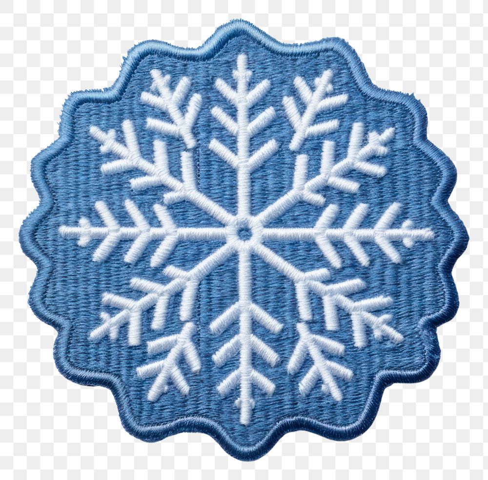 PNG Snowflake circle frame pattern white blue.