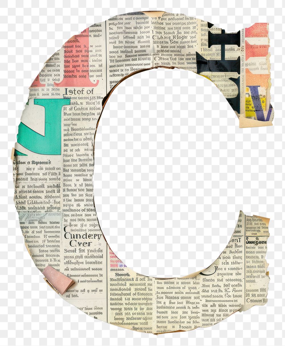 Magazine paper letter C number collage text