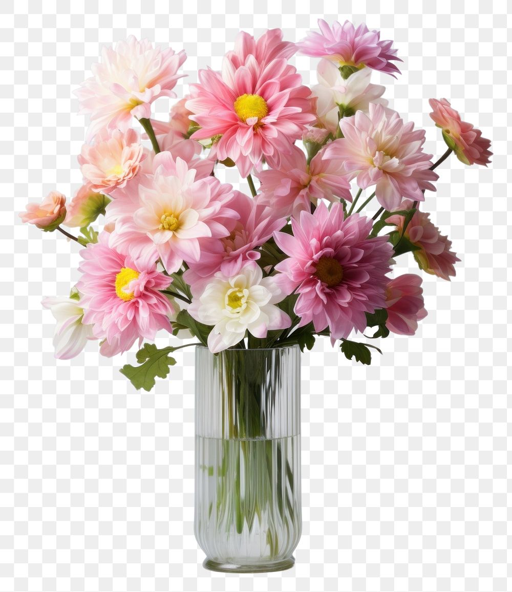 PNG Photo of a bouquet vase flower plant.