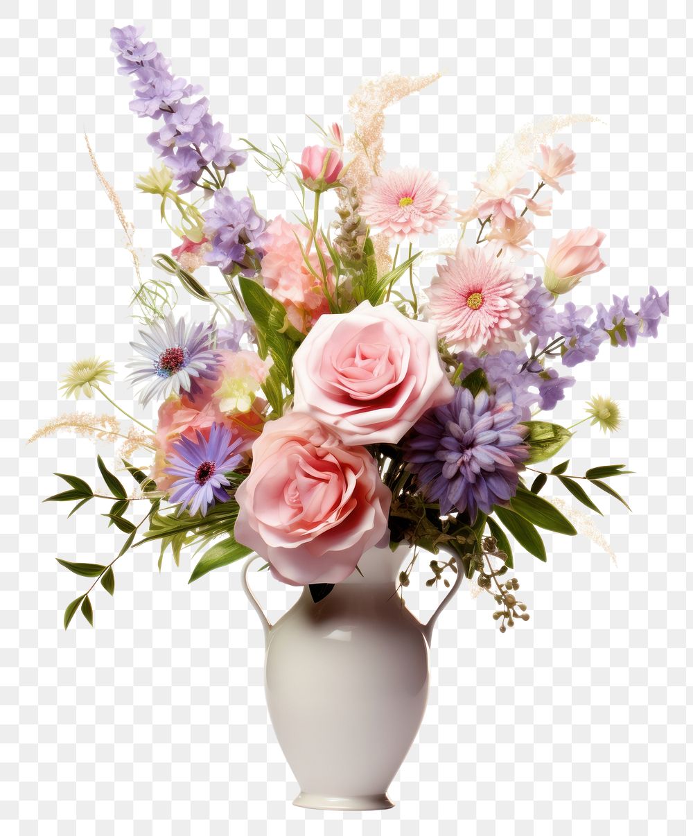 PNG Photo of a bouquet vase blossom flower.