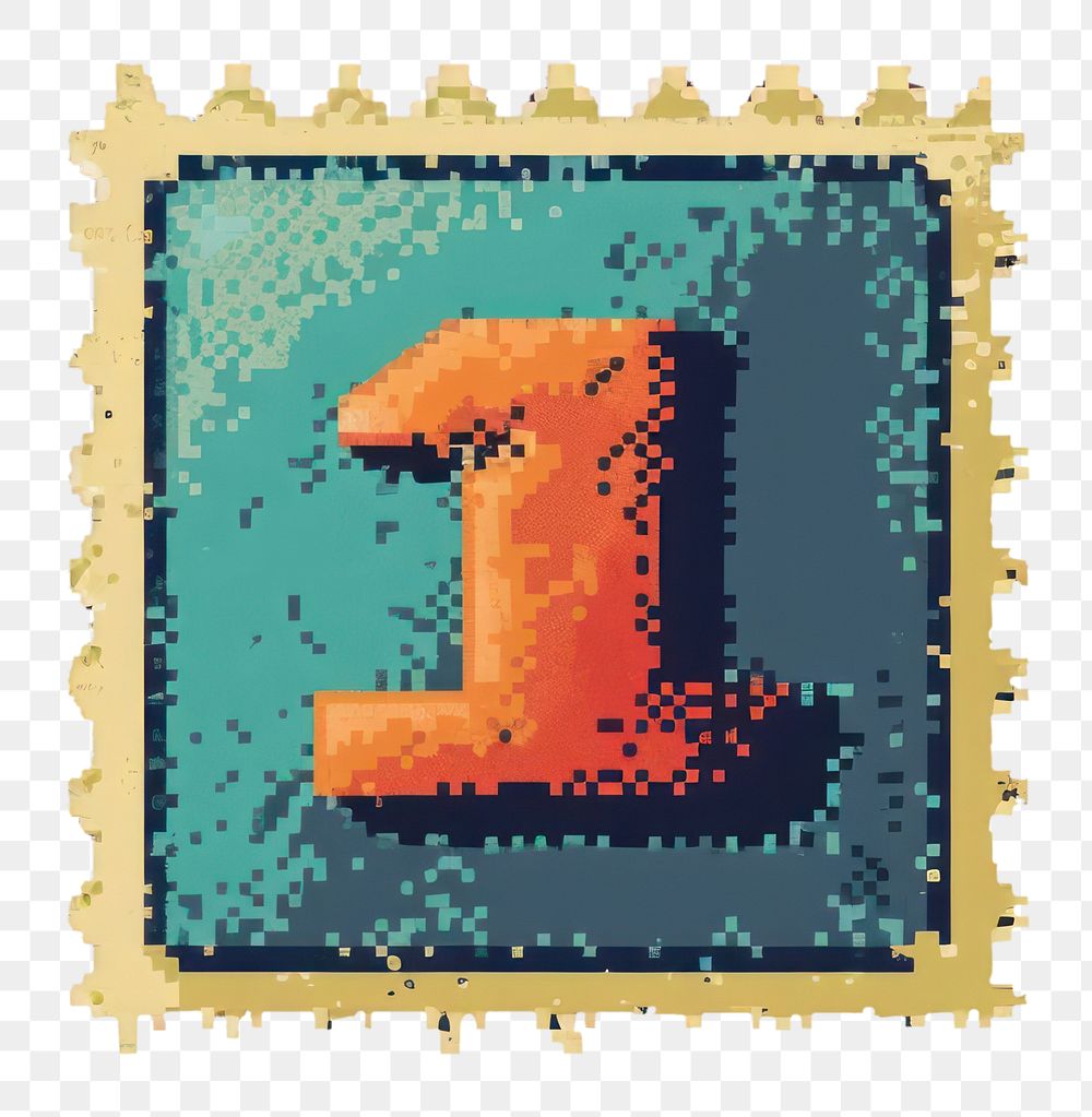 PNG Postage stamp cut pixel art text creativity.