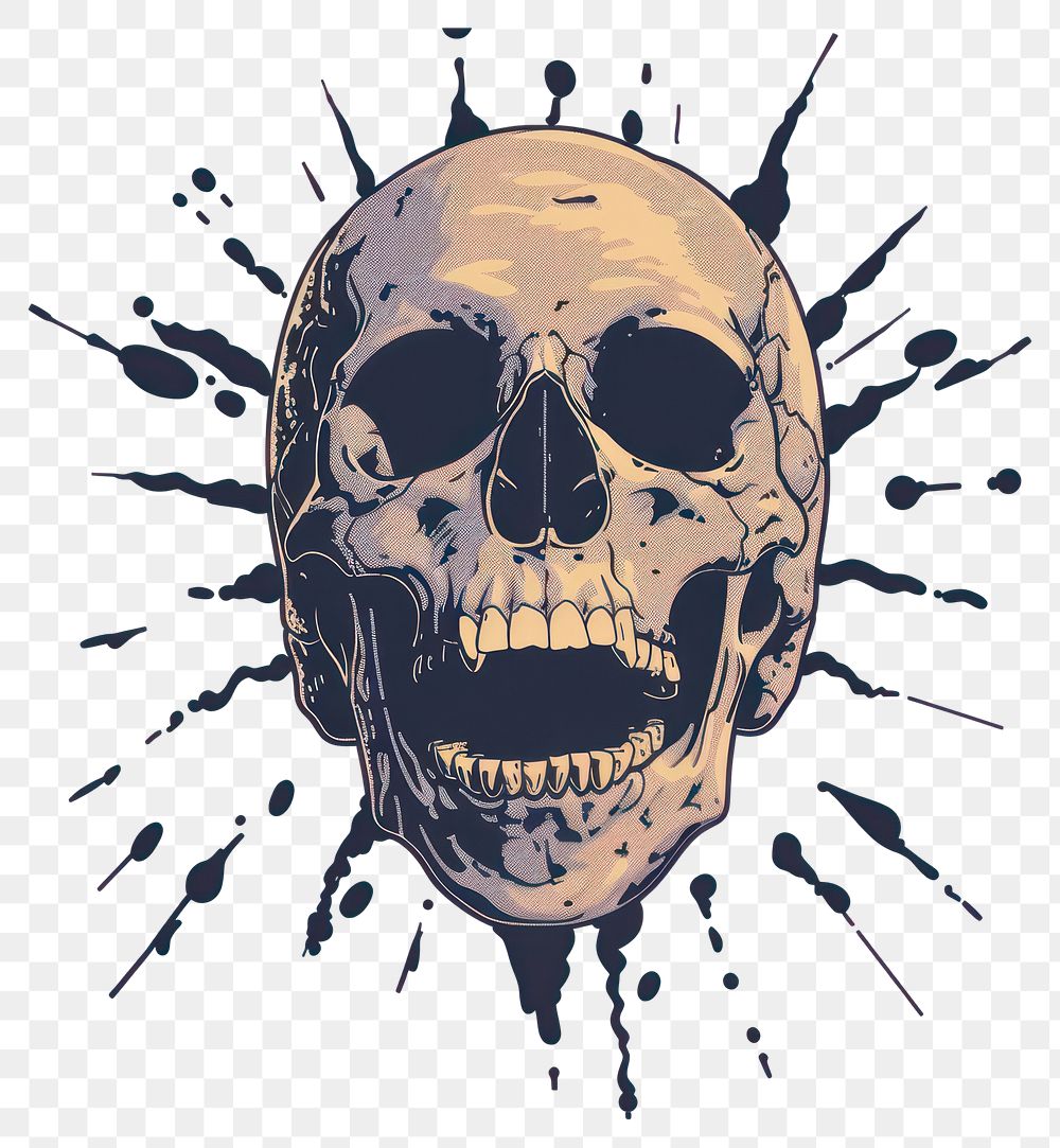PNG Vector illustrated of a skull art human creativity