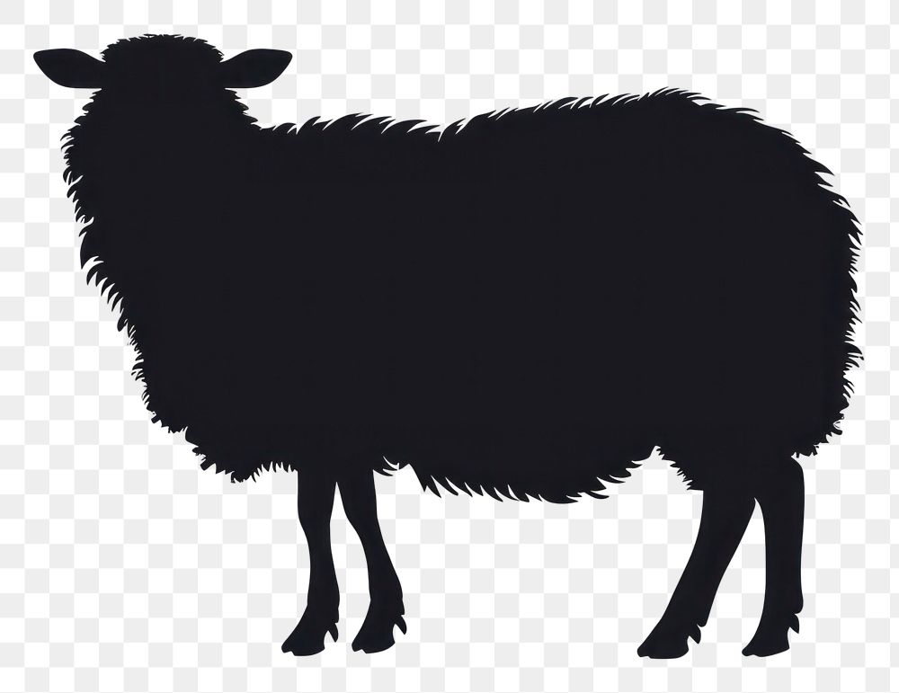 PNG A sheep silhouette livestock animal.