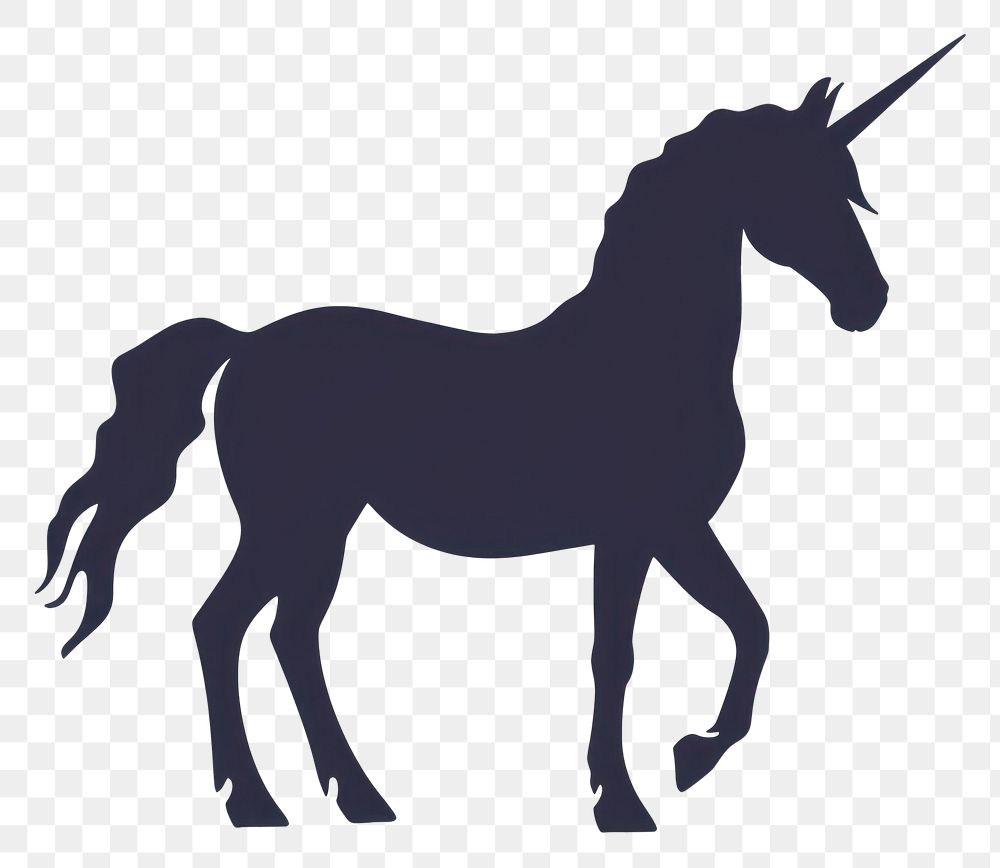 PNG A unicorn silhouette animal mammal.