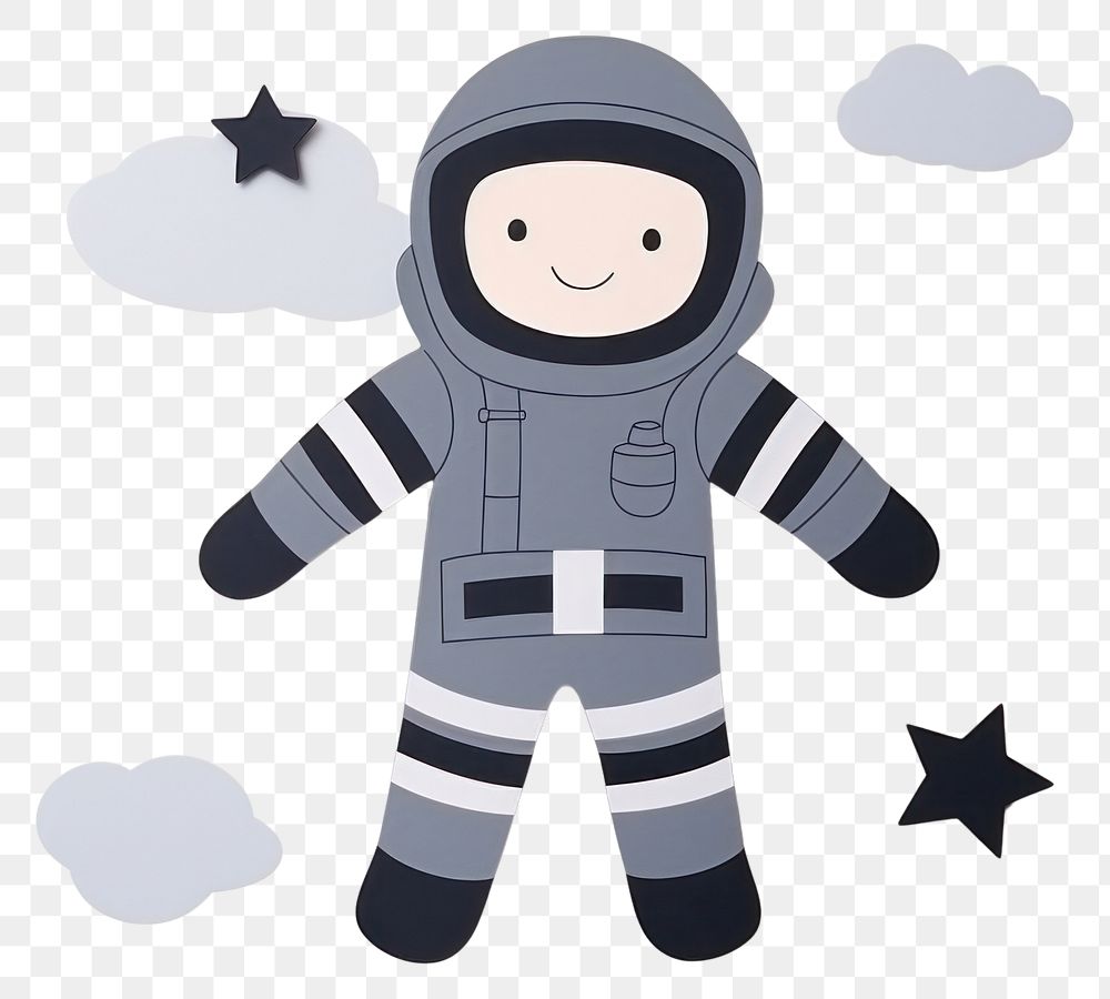 PNG Astronant in a dark night cute toy representation.
