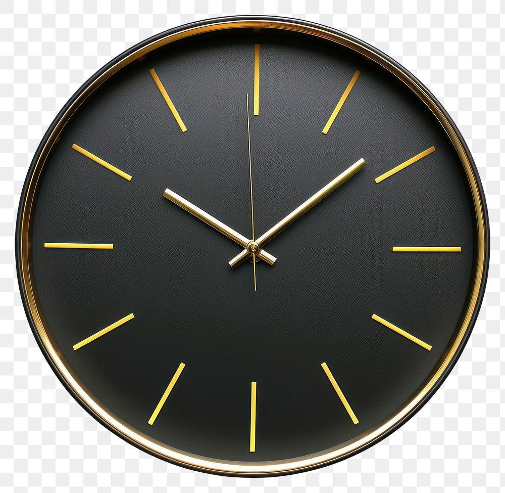PNG Black and gold clock white background accuracy number