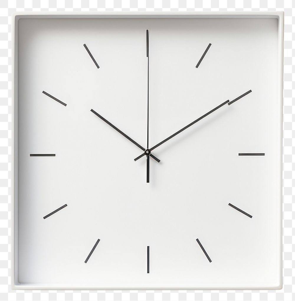 PNG Clock square shape white white background furniture.