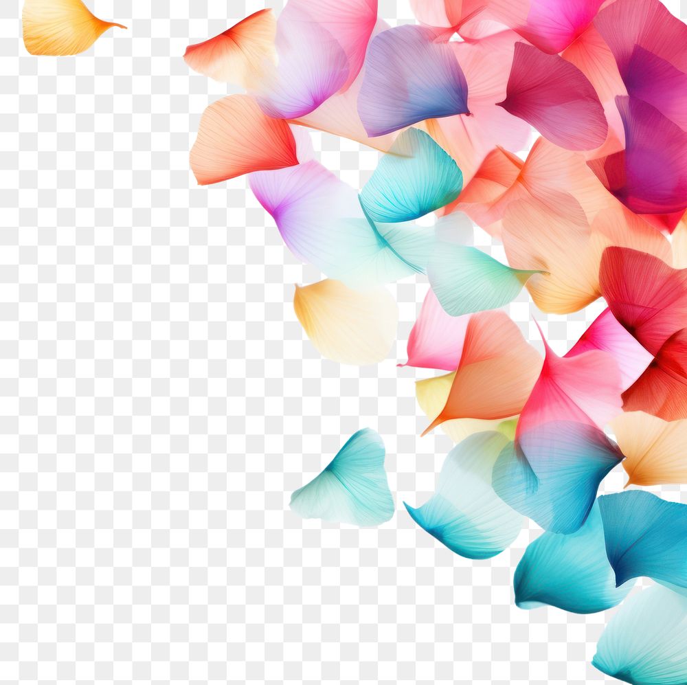 PNG Multicolor petals backgrounds white background copy space