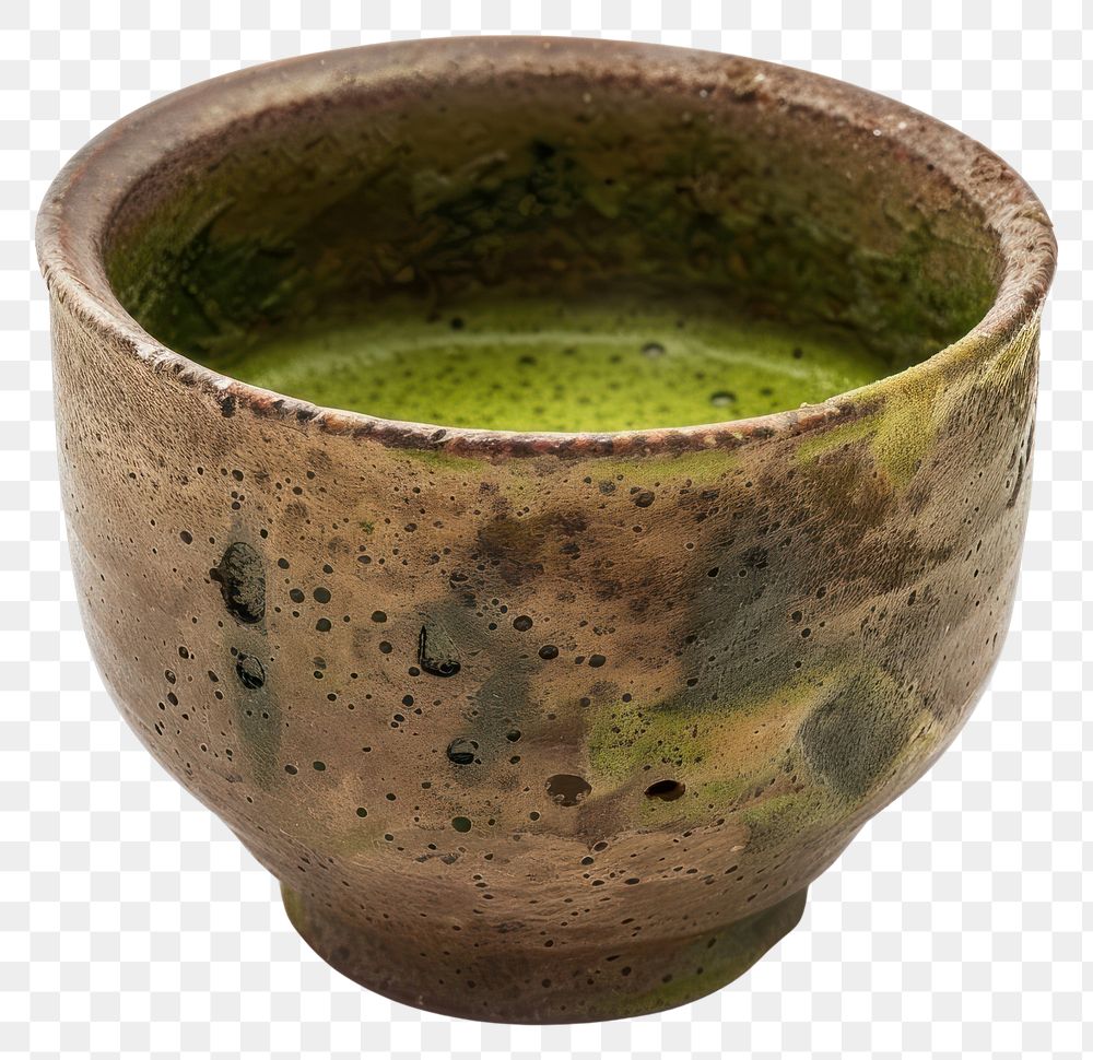PNG Photo of matcha cup pottery drink bowl.