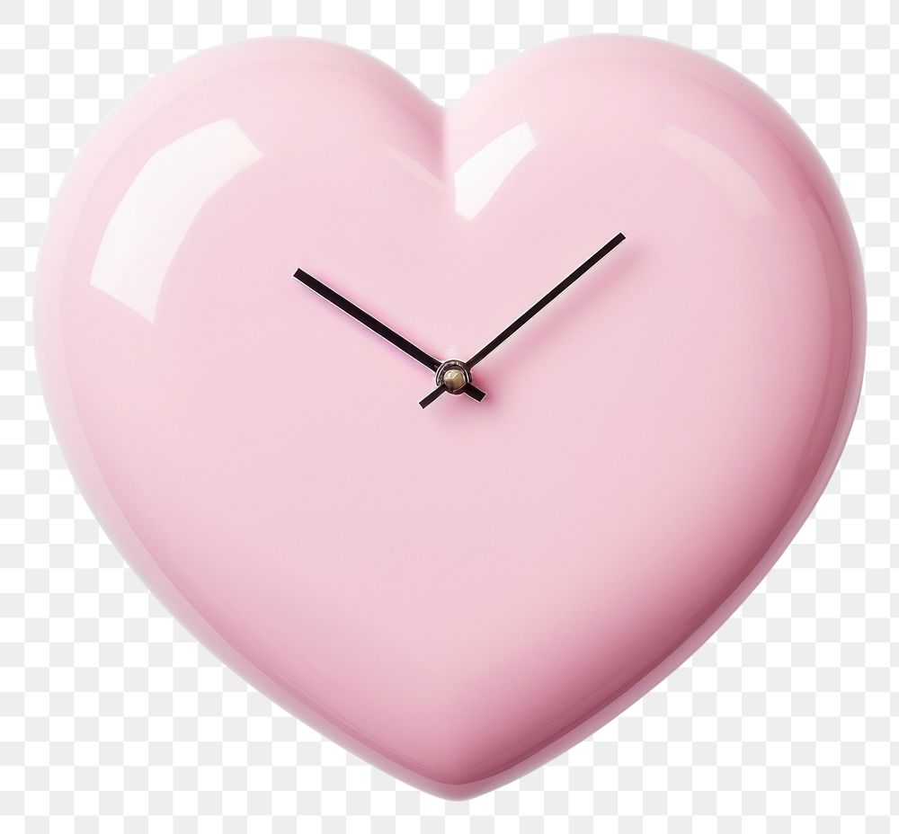 PNG Pink clock heart shape white background jewelry number.