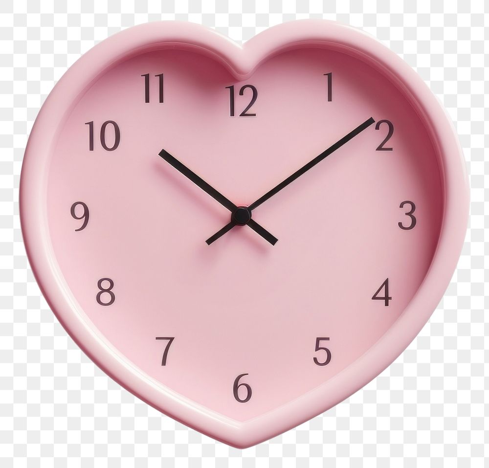 PNG Pink clock heart shape number accessories furniture