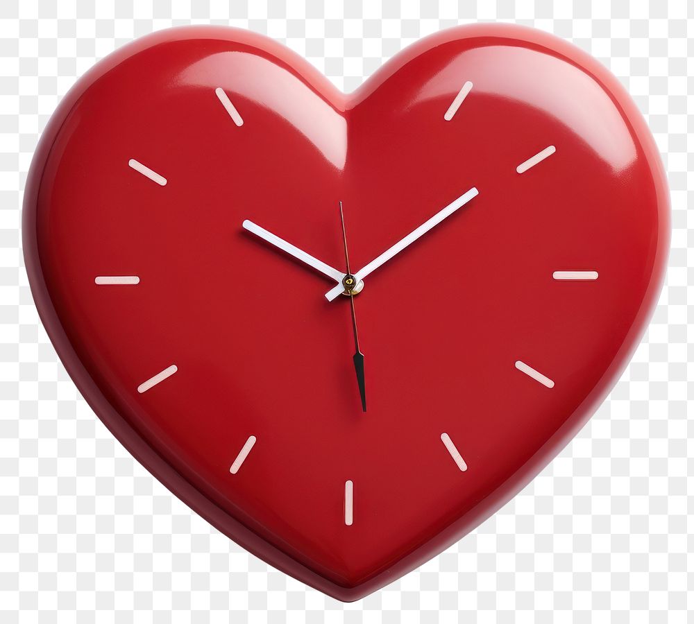 PNG Red clock heart shape deadline accuracy circle.