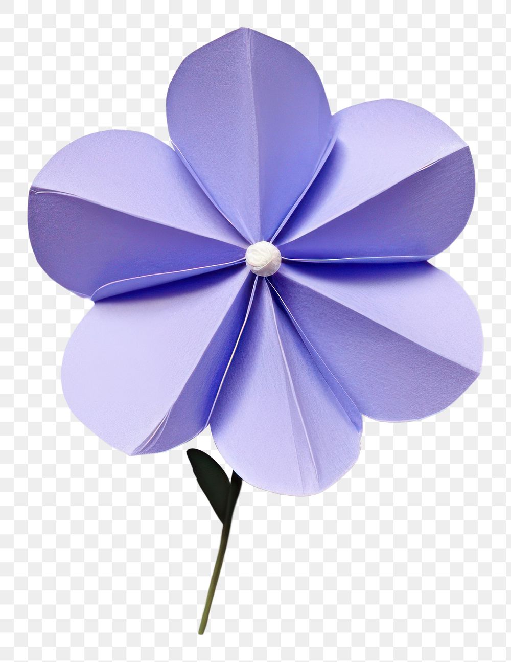 PNG Periwinkle origami paper flower.